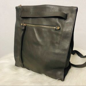 Kooba Gray Leather Convertible Slingback Backpack